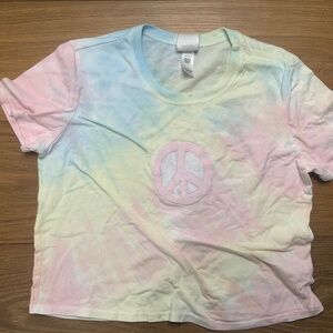 Declan Cropped Tie-Dye Peace T-Shirt